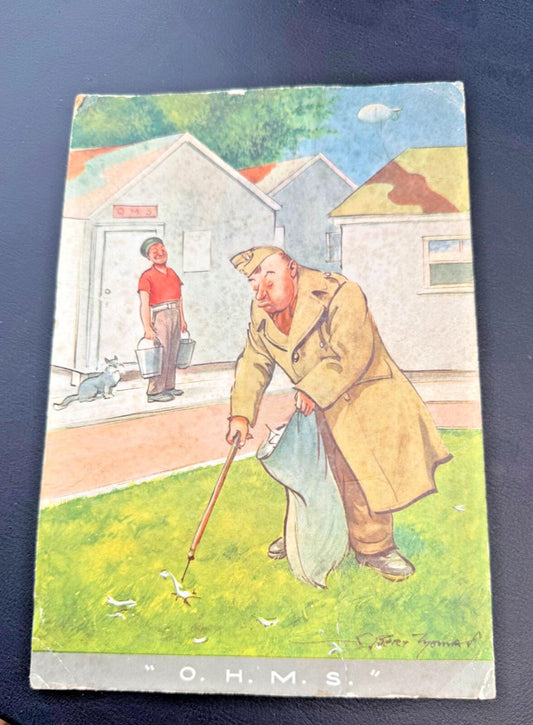 WW2 British Comic Picture  O.H.M.S Soldier Humour Bert Thomas Military