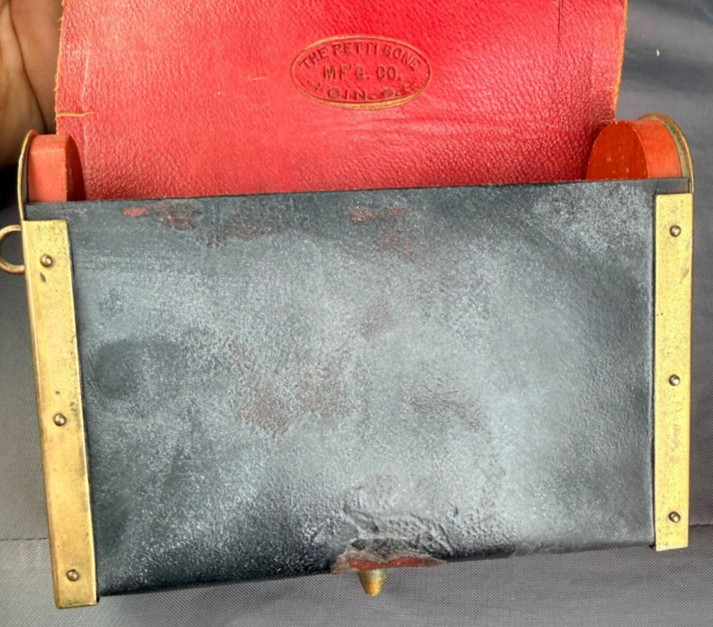 Antique IOOF Odd Fellows Pettibone Cartridge Box Crown Patriarchs Militant 19thC