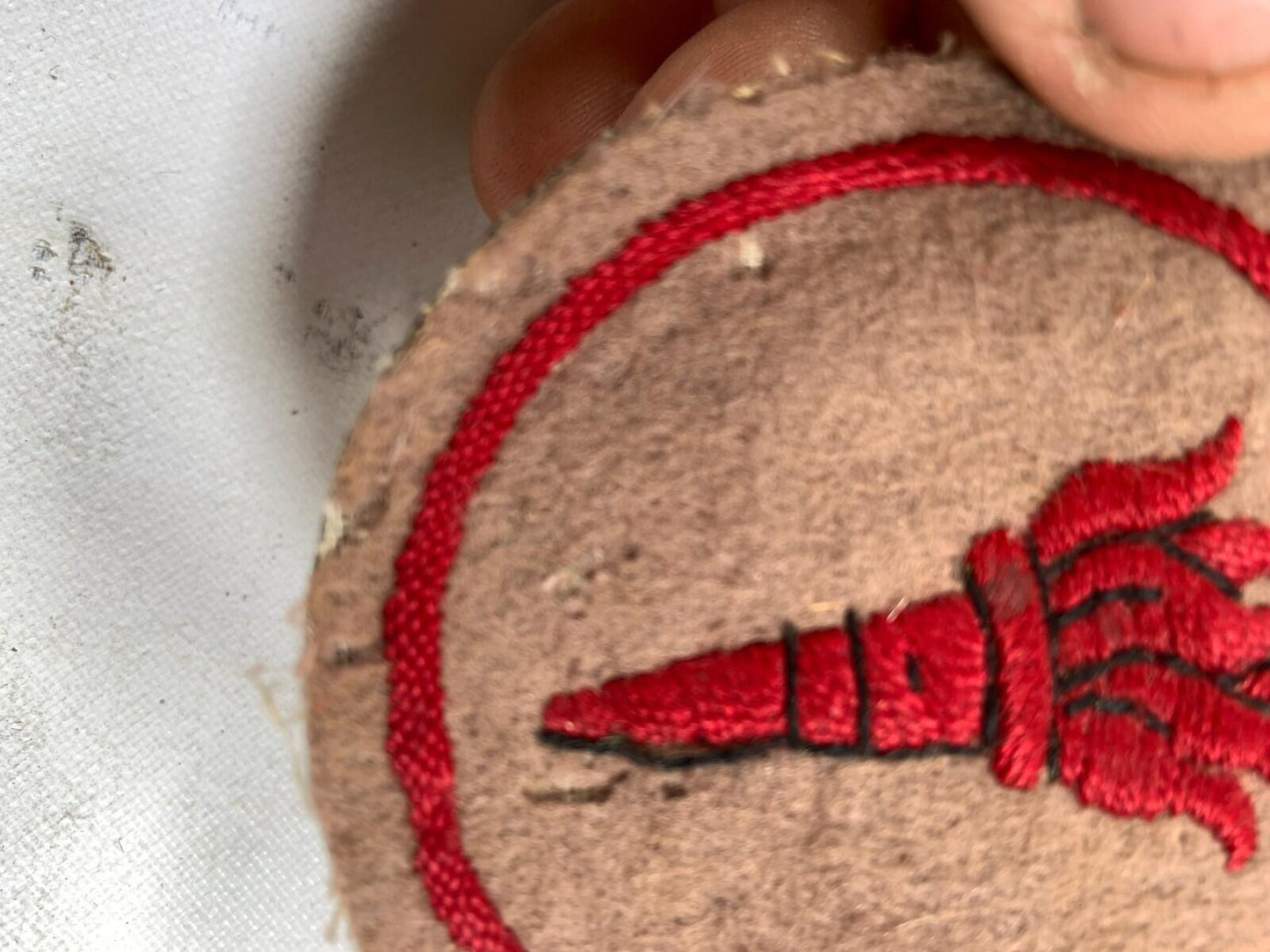 WW2 FLAMING TORCH formation sign cloth patch Embroidered example