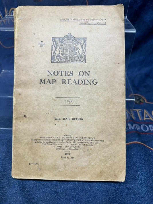 ww2 Notes on map reading pub date 1929  War Office, Crown Copyright Very Good