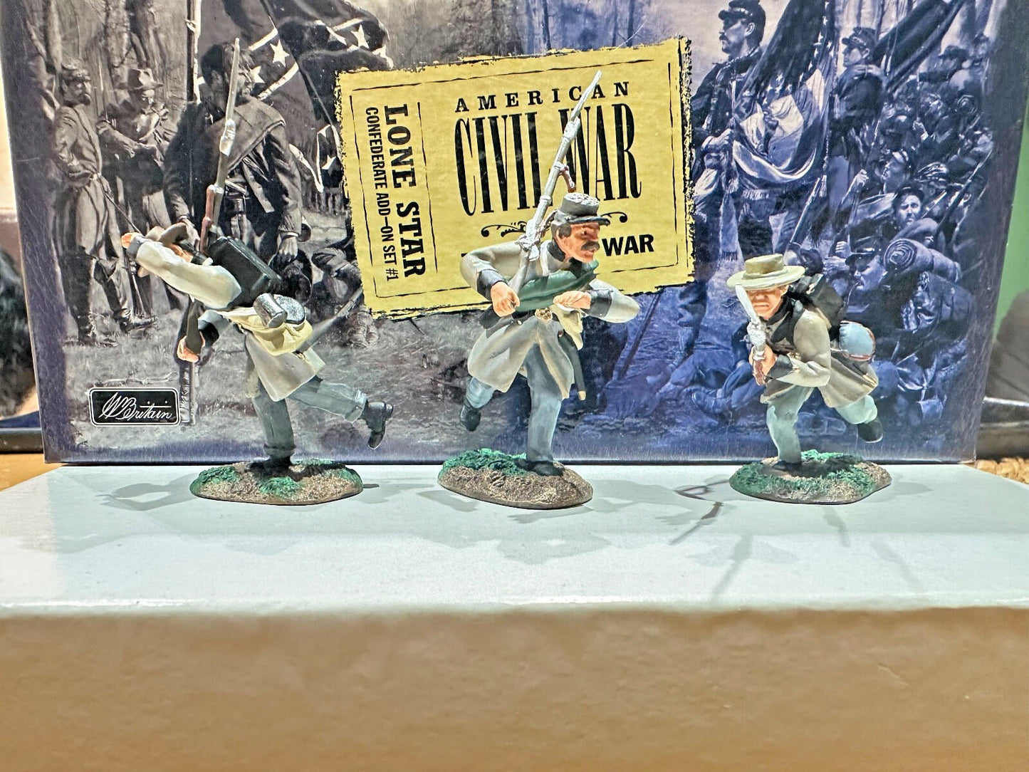 Britain 17104 Lone Star Confederate Add-On Set 54mm ACW NOS 3 FIGURES 54MM