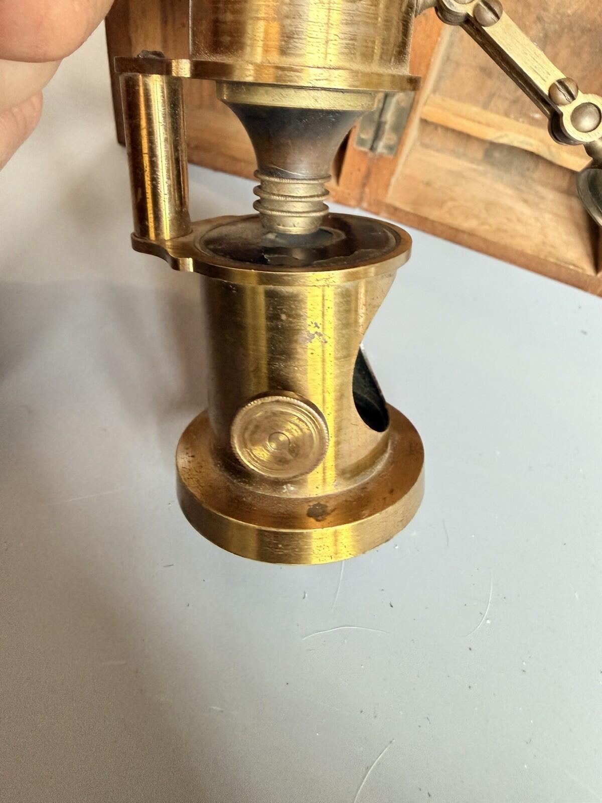 Victorian Brass Field Microscope London Optician Scientific Instrument