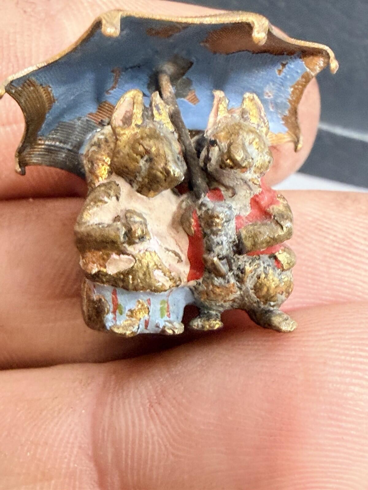 Tommy Tiptoe Miniature Cold Painted Bronze Figure - Unsigned - Beatrix Potter