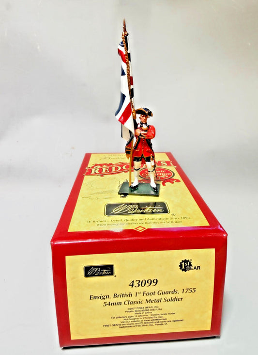 W.Britains #43099 REDCOATS ENSIGN British 1st foot guard 1755 NOS