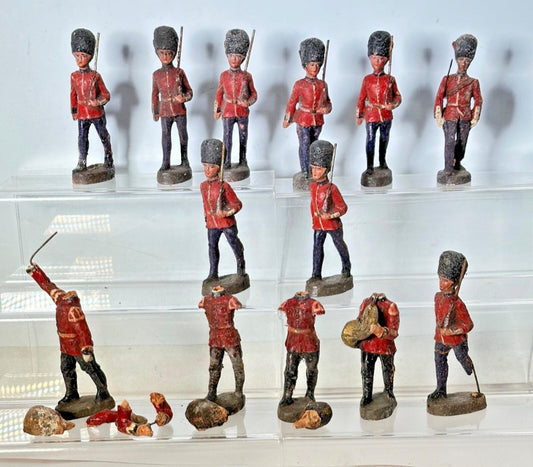 Elastolin Hausser German composite GUARDS JOB LOT 7CM SCALE rare 13 figures