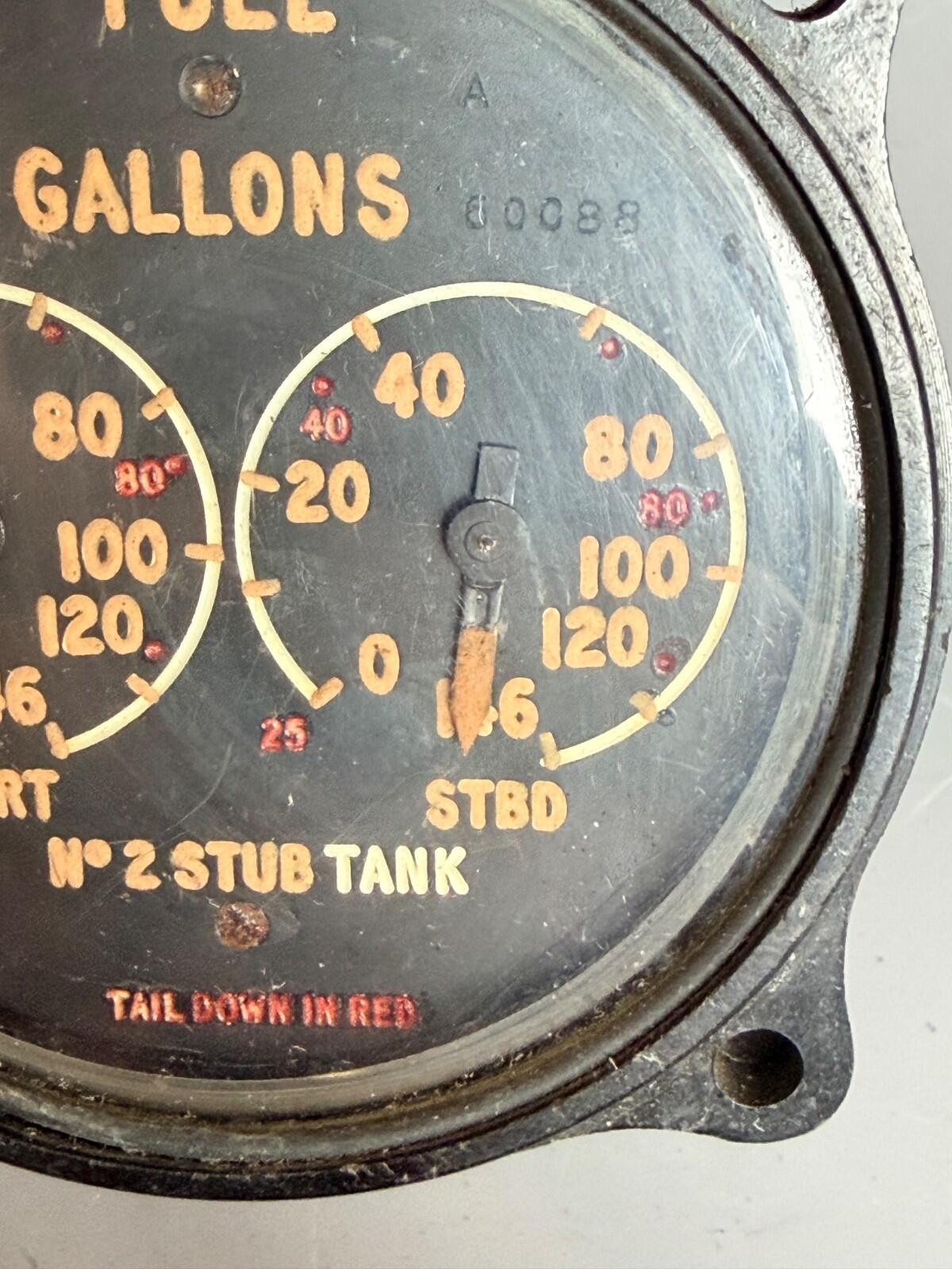 WWII RAF Aircraft Fuel Gauge Port Stbd Stub Tank Lancaster Mosquito Air Ministry