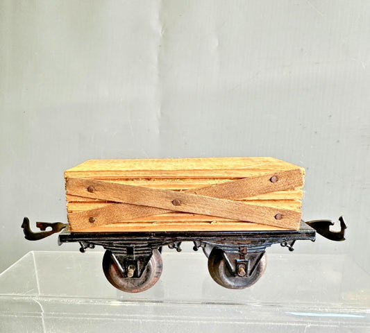 BING O gauge log lumber wagon with timber original wood!  scarce C1920's a