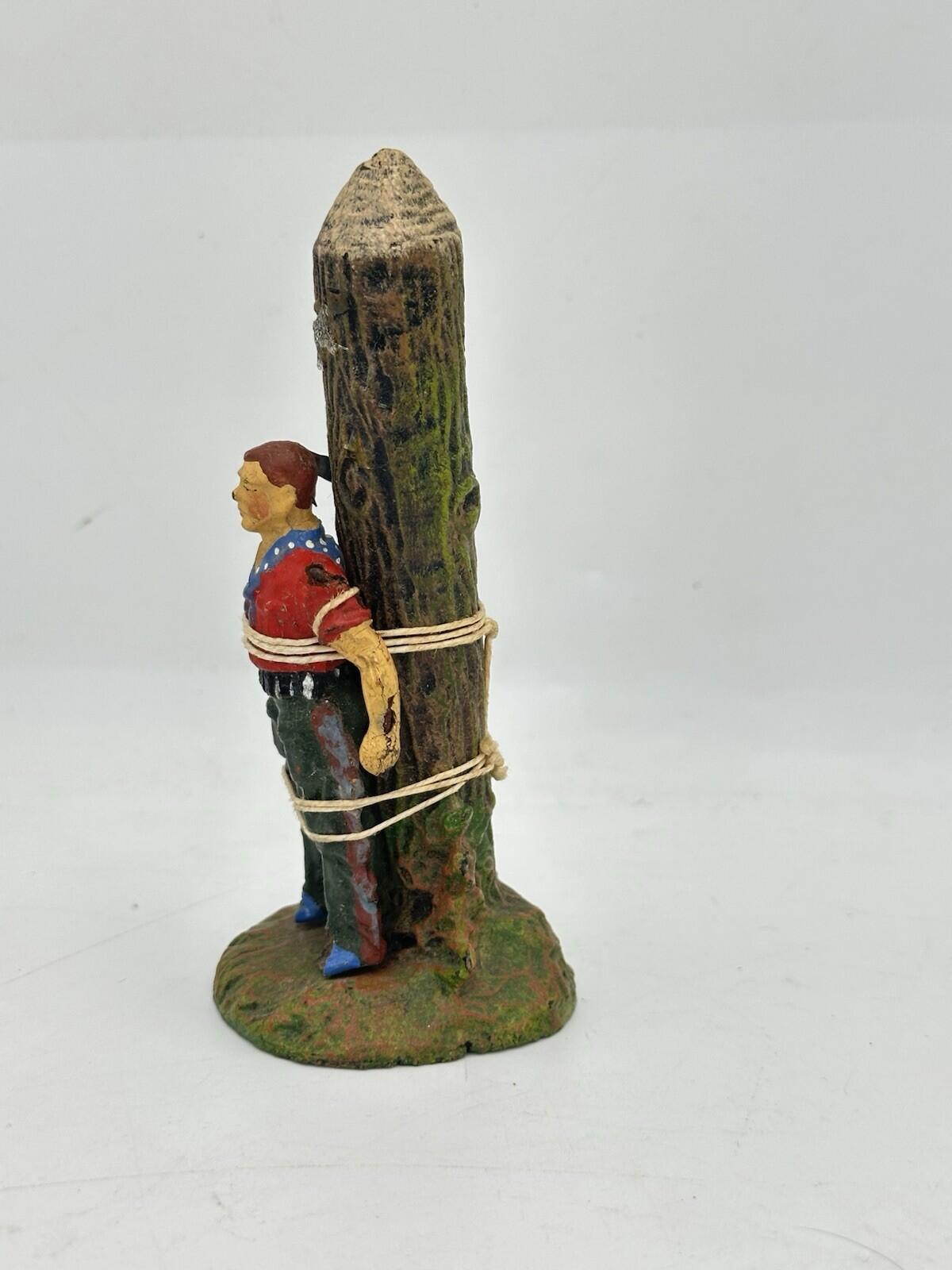 Elastolin Hausser German composite captured cowboy on post  6958 7CM SCALE