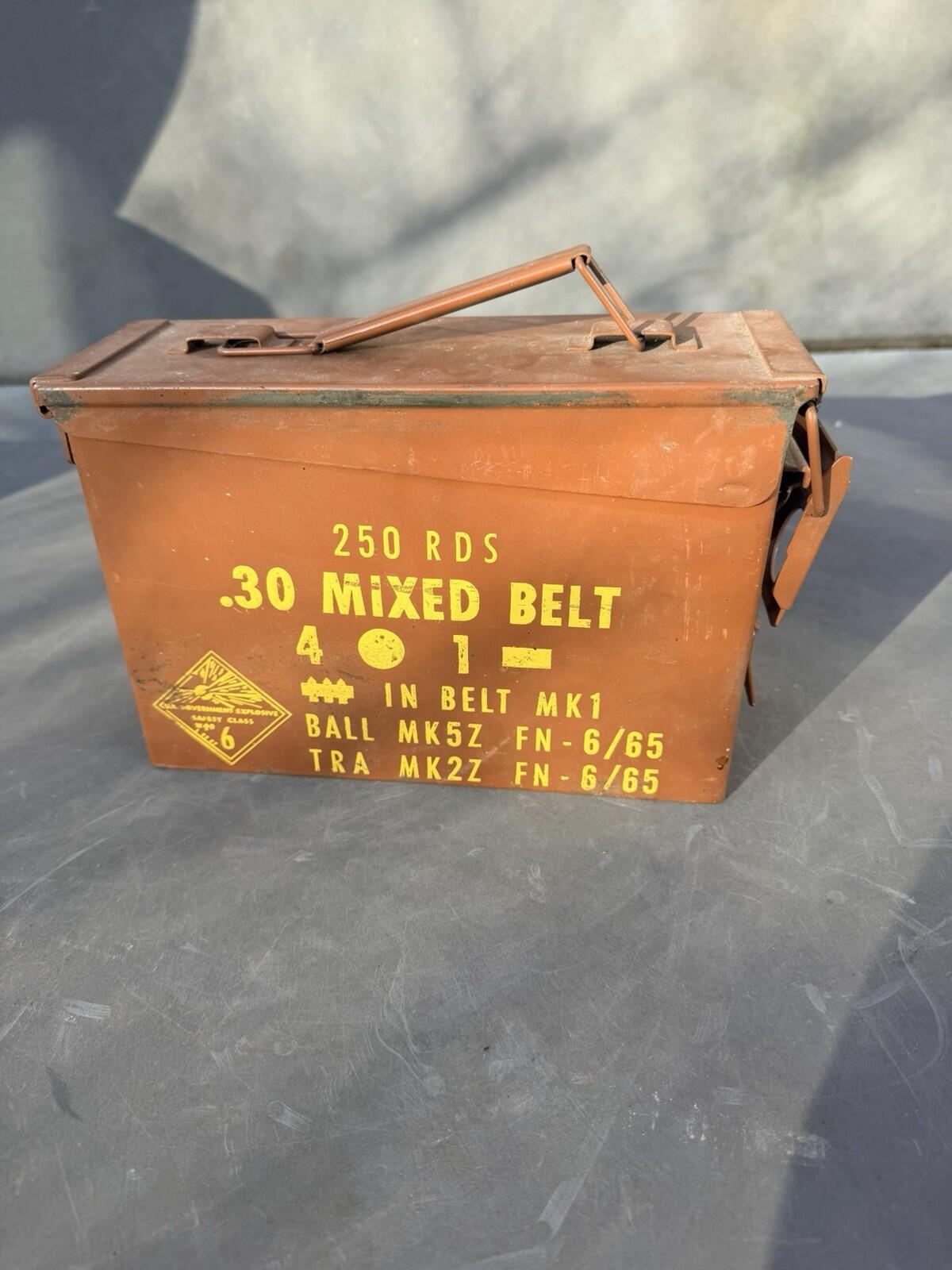 British Army 0.30mm  Cal Ammo Tin genuine item Original Paint 1970’s 250 Round