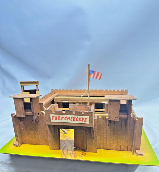 TOY Fort Cherokee Wooden Toy Fort Playset, Boxed Western Frontier JOY TOYS