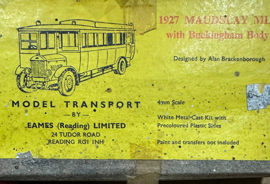 1/76 bus kit 1927 MAUDSLAY ML3 BUCKINGHAM BODY EAMES MODELS BY bracken borough