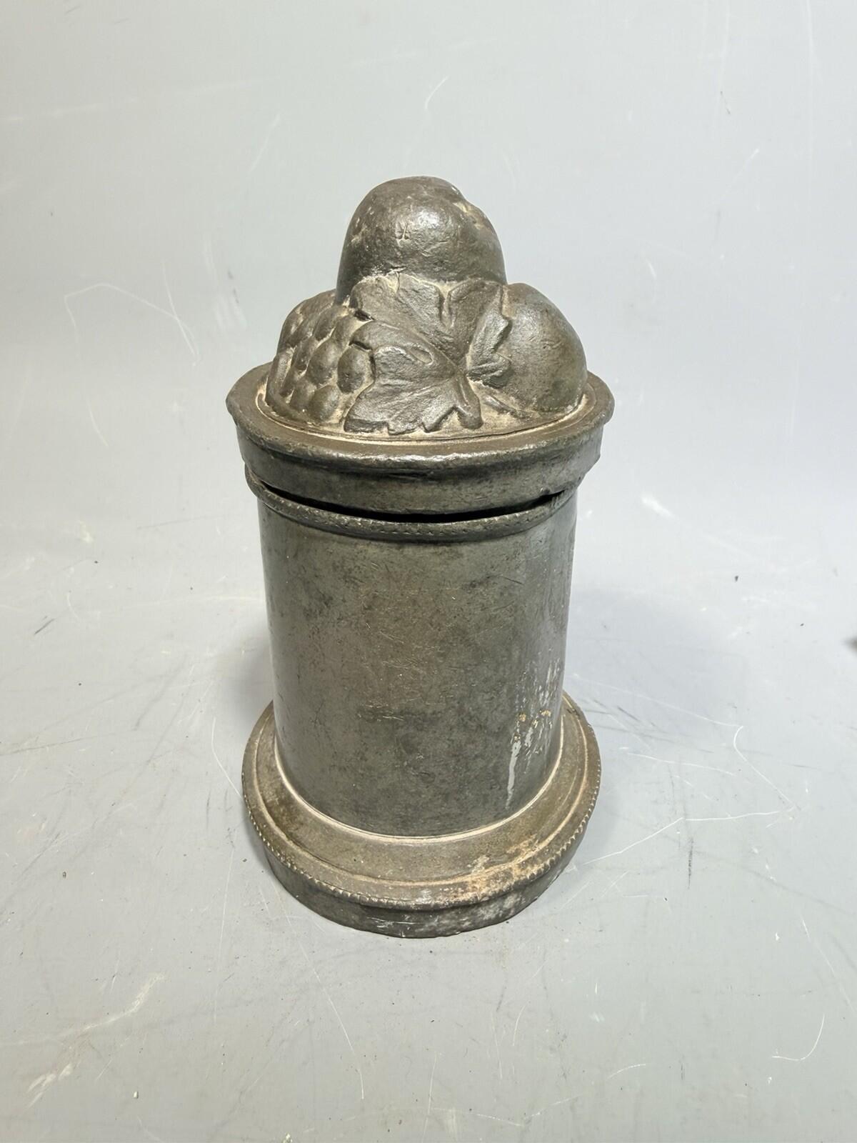 Antique Victorian Pewter Ornate Fancy Fruit Design Ice Cream Food Jelly Mould