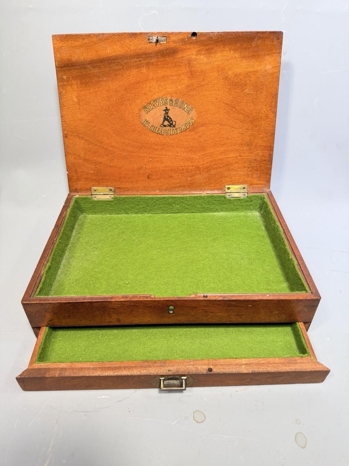 Reeves & Son Cheapside Mahogany Artist Paint Box Victorian Upcycle Early 20th C