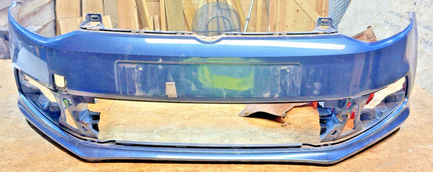 VW POLO 3 DOORS BLUE GT 2015 FRONT BUMPER USED GENUINE