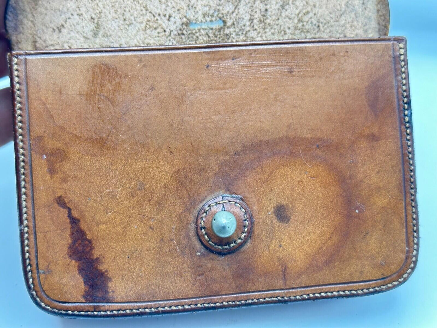 james Dixon Leather-Cased Saddle Fitting Sandwich Tin — Hunting Collectable