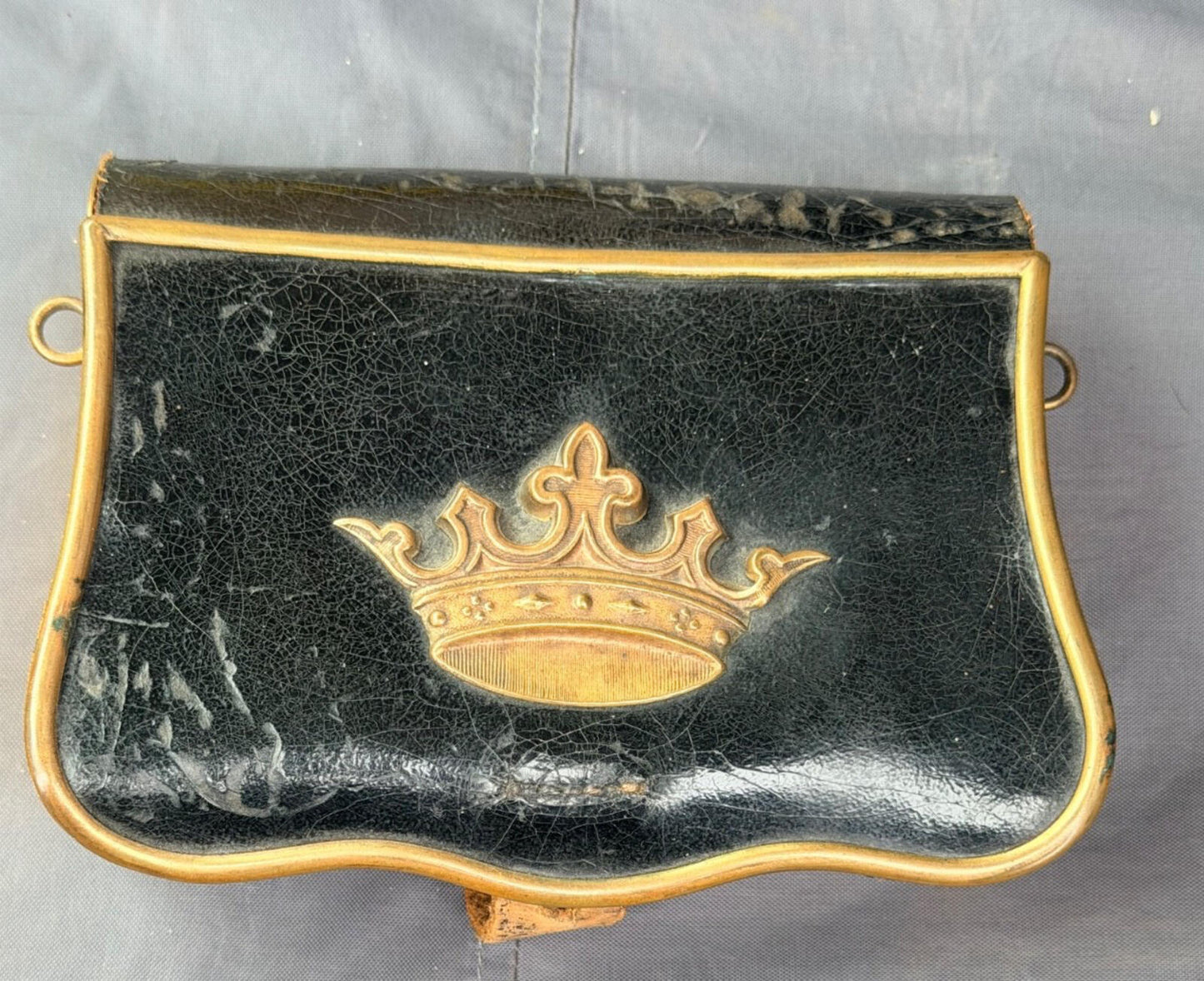 Antique IOOF Odd Fellows Pettibone Cartridge Box Crown Patriarchs Militant 19thC