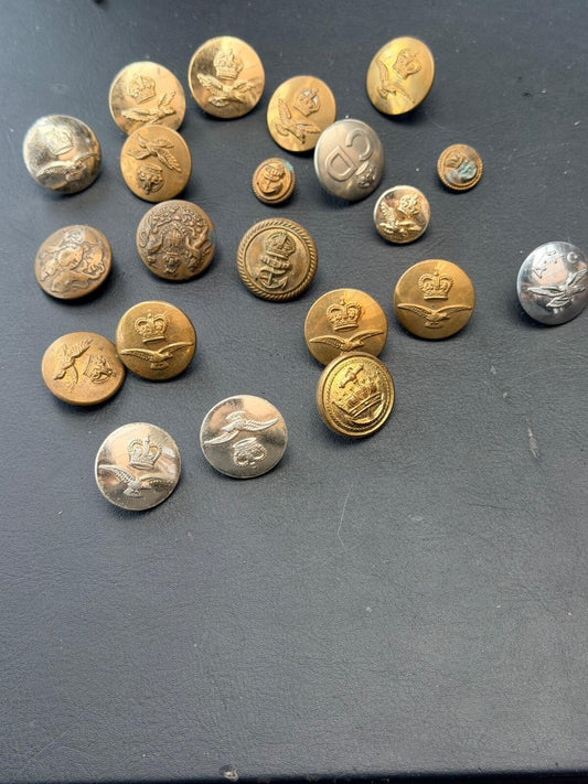 VICTORIAN WW1 & WW2 BUTTONS JOB LOT MILITARY RAF NAVY