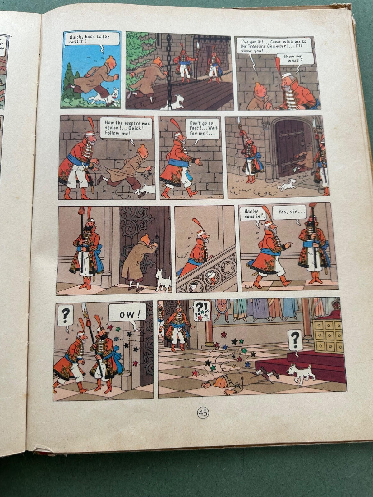 Tintin King Ottokar’s Sceptre – First English Edition 1958 Methuen  Hergé worn