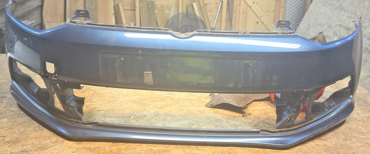 VW POLO 3 DOORS BLUE GT 2015 FRONT BUMPER USED GENUINE