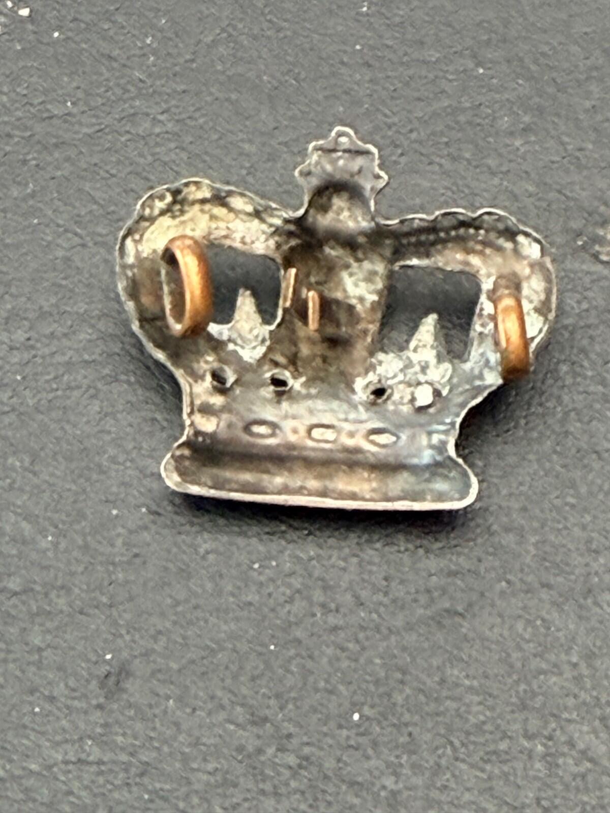 Victorian Crown Military Badge Silver Rank Device Shoulder Strap Insigni