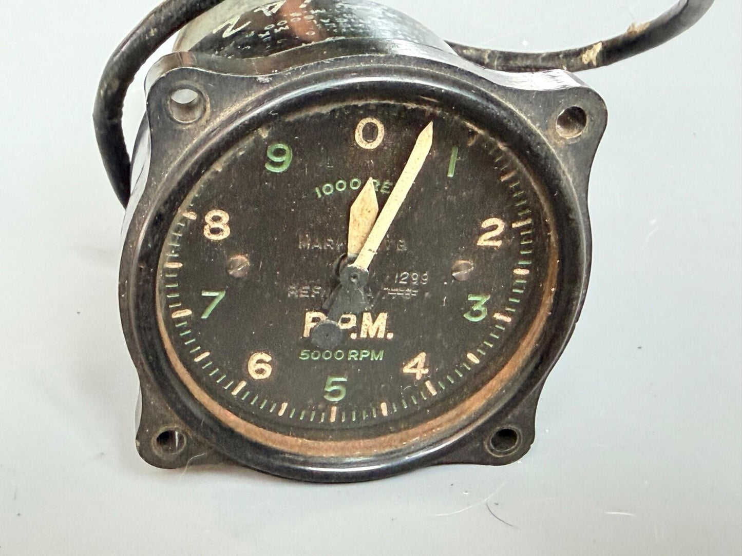 WWII RAF Lancaster Aircraft Tachometer RPM Gauge 6A/1559 Air Ministry MK IIA