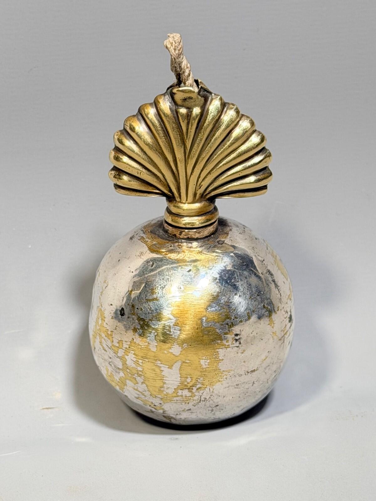 victorian Royal Artillery Flaming Grenade Table Lighter Brass silver plate