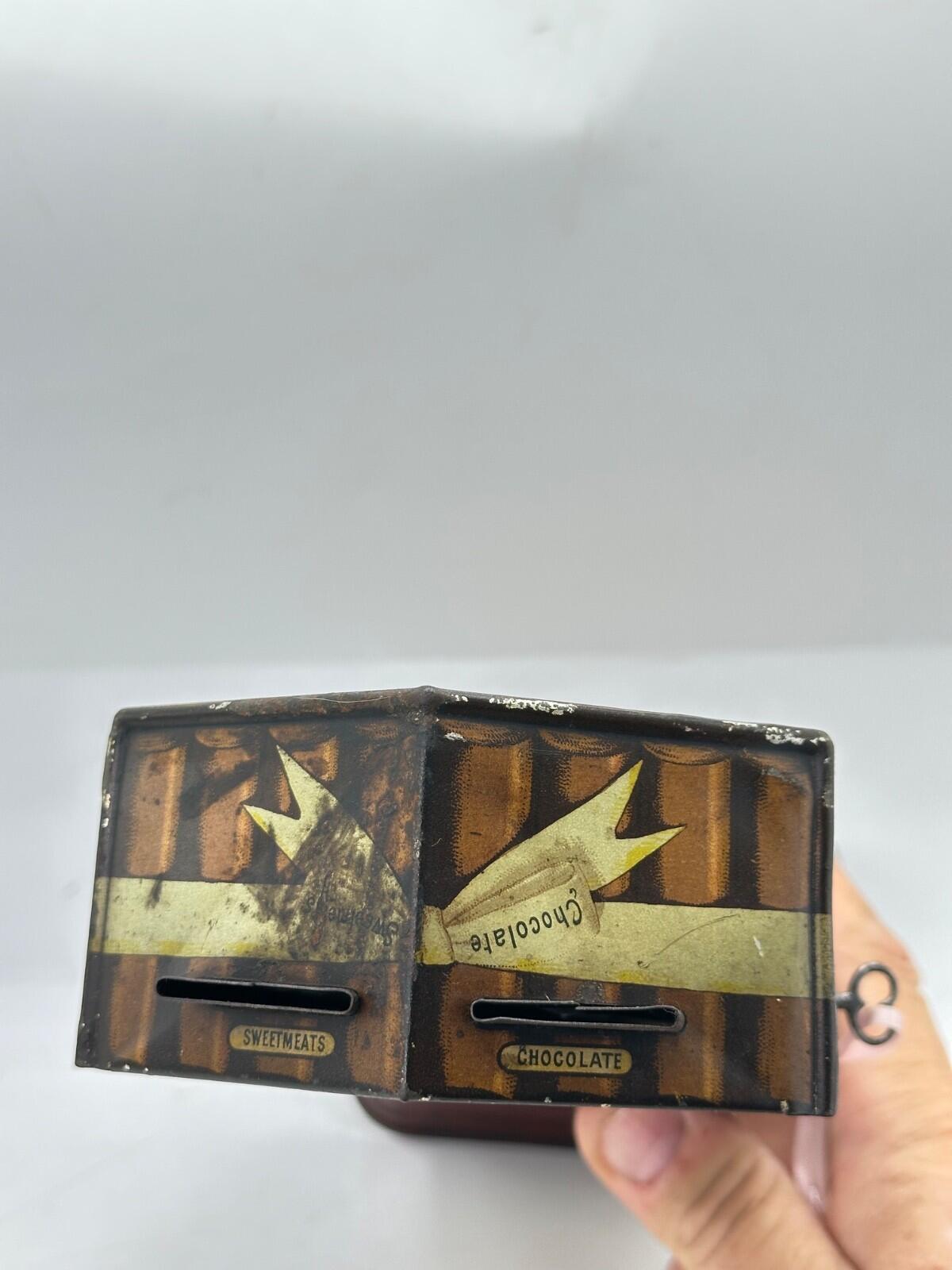 Stollwerck "Victoria" Tin Litho Money Box & Candy Dispenser — Very Rare German