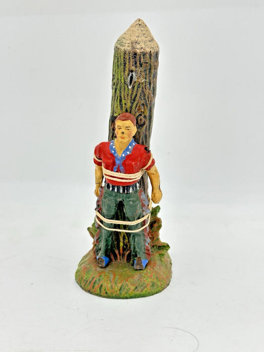Elastolin Hausser German composite captured cowboy on post  6958 7CM SCALE