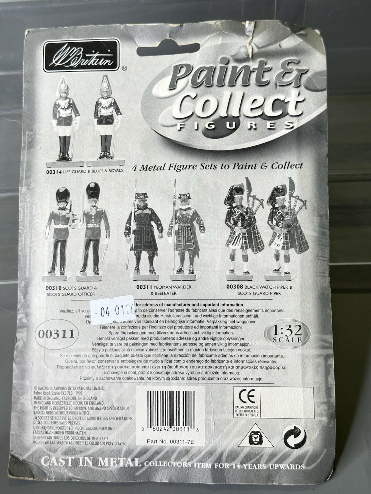 Britain’s Paint And Collect 00311 Beefeater And Yeoman Of The Guard Sealed Pack