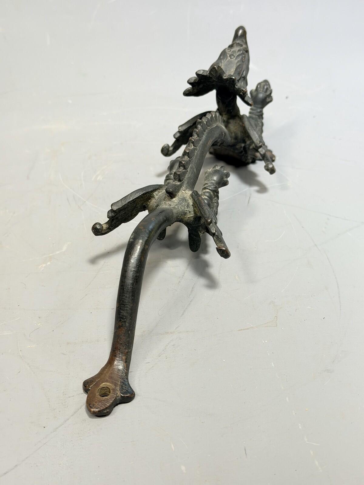Antique Bronze Dragon Door Handle Pull Asian Style Architectural Salvage Large