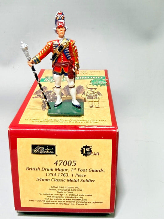 W. BRITAINS #47005 REDCOATS DRUM MAJOR 1st foot guard 1754 NOS 54MM