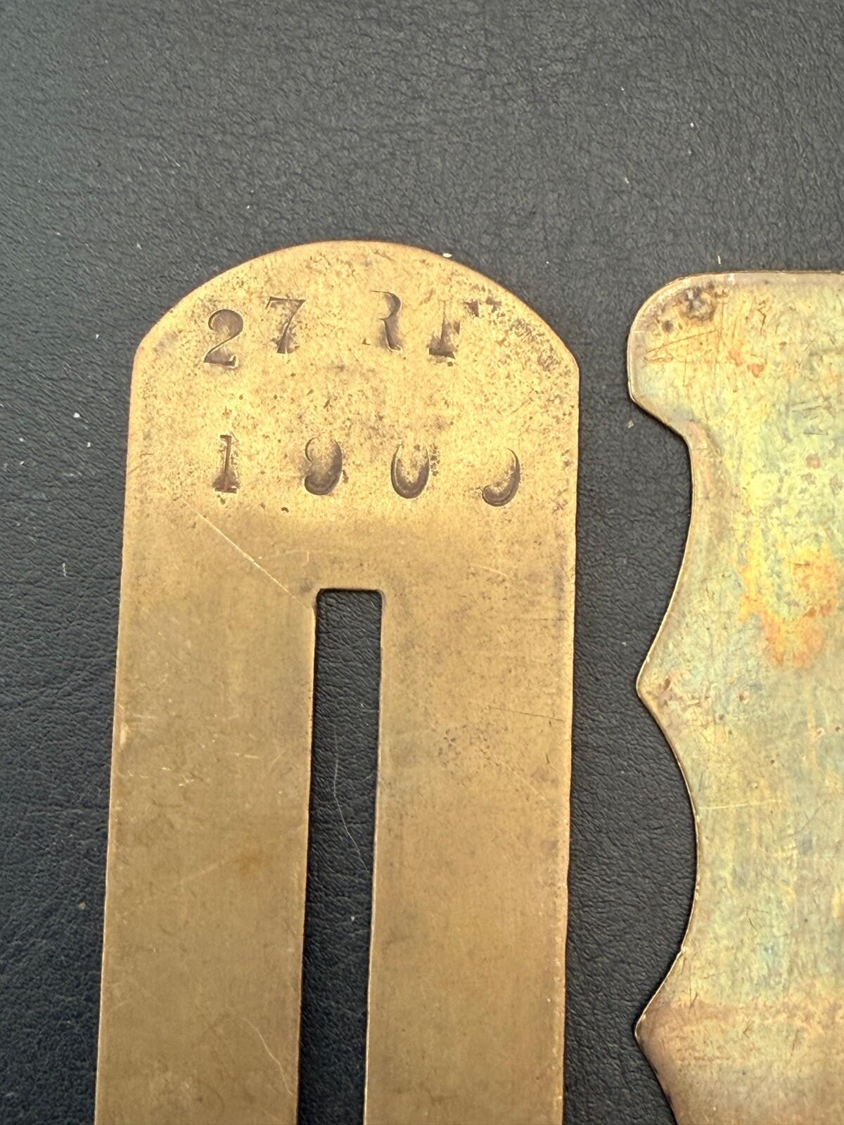 WW1 Brass Button Sticks Set Bodill Parker Birmingham 1917 Military Uniform Tools