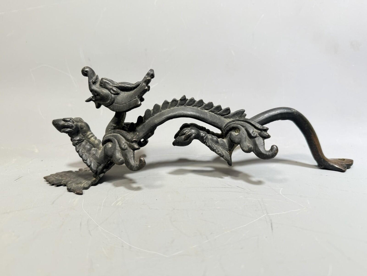 Antique Bronze Dragon Door Handle Pull Asian Style Architectural Salvage Large