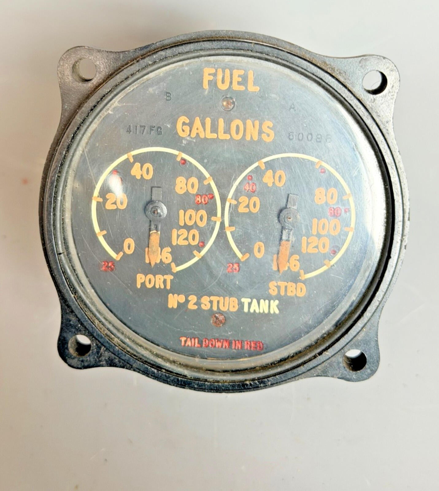 WWII RAF Aircraft Fuel Gauge Port Stbd Stub Tank Lancaster Mosquito Air Ministry
