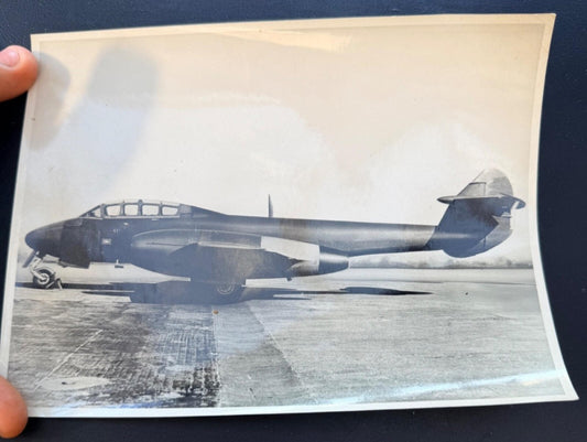 Vintage Gloster Meteor 4 Jet Aircraft Photo RAF WWII Early Jet Fighter