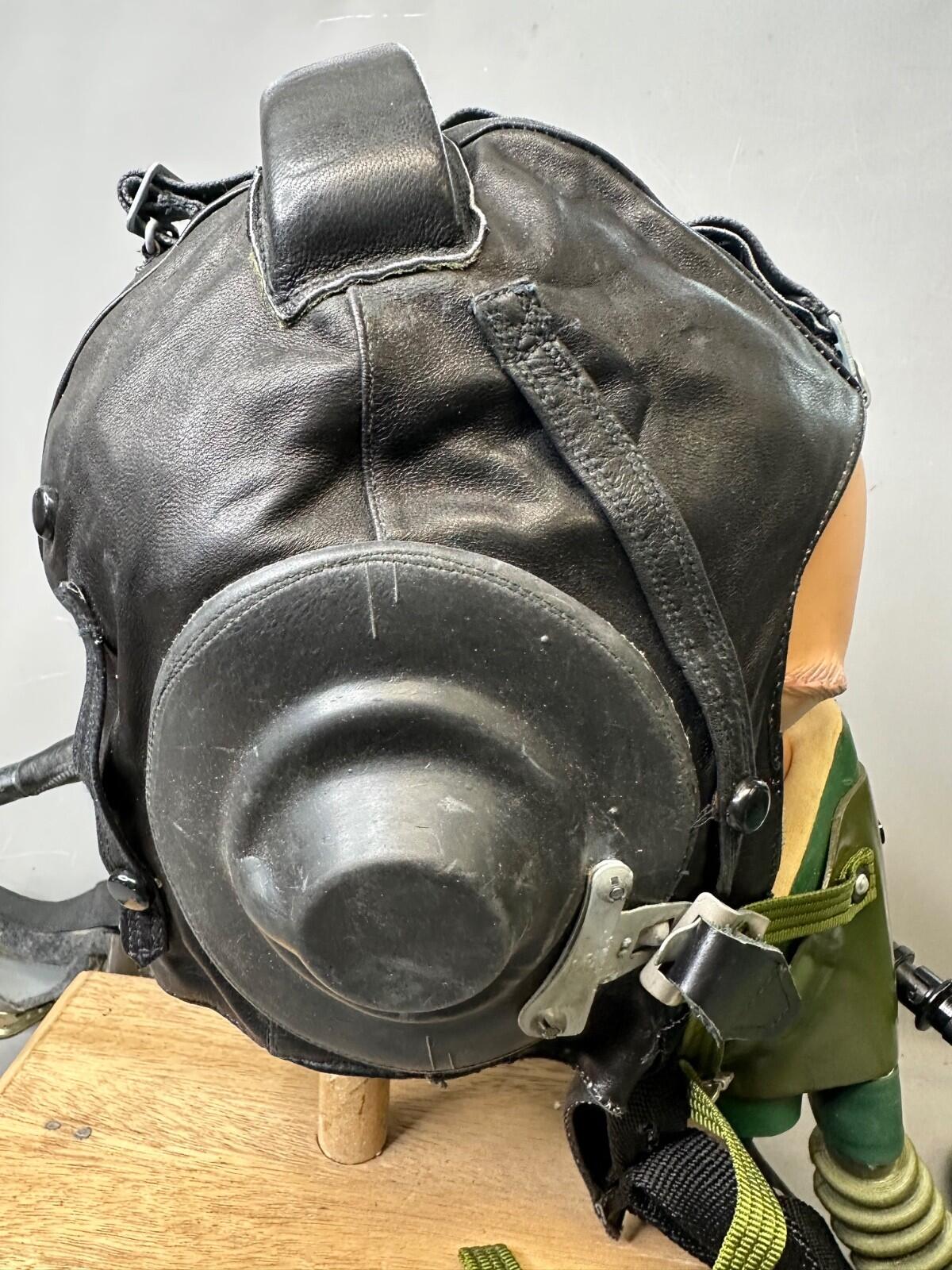 Cold War Soviet ShZ-82 Pilot Flight Helmet w/ Saphir Goggles & Oxygen Mask Sz 58