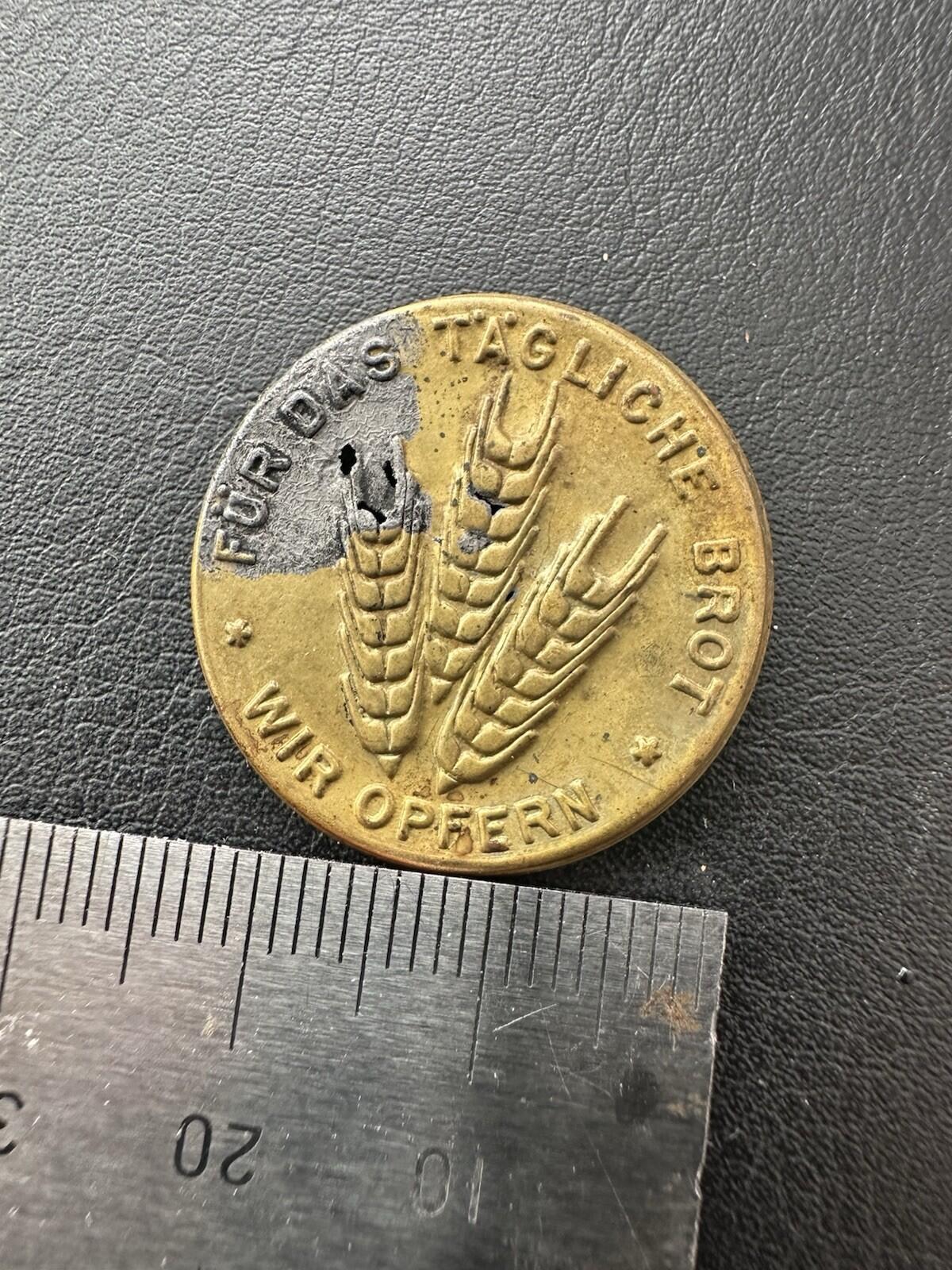 WW2 German Tinnie .winter Welfare Fern Verkehr Original ! Brass #c