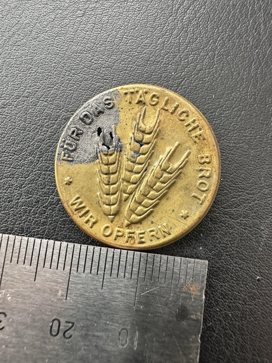 WW2 German Tinnie .winter Welfare Fern Verkehr Original ! Brass #c