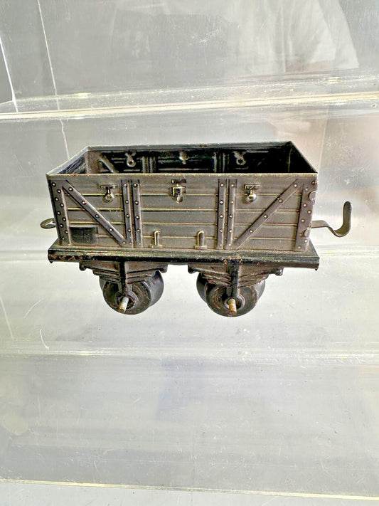 GEBRUDER BING O gauge open wagon grey  early 20th c, TIN PLATE LITHOGRAPH