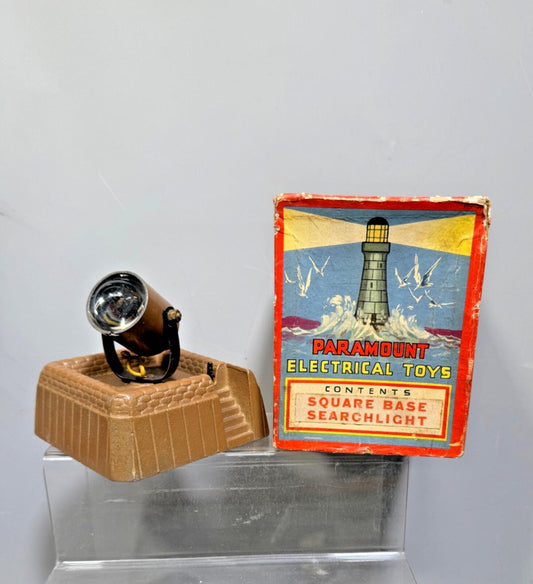 Paramount Electrical Toys SQUARE BASE Searchlight w/ Box WWII Army PRE WAR
