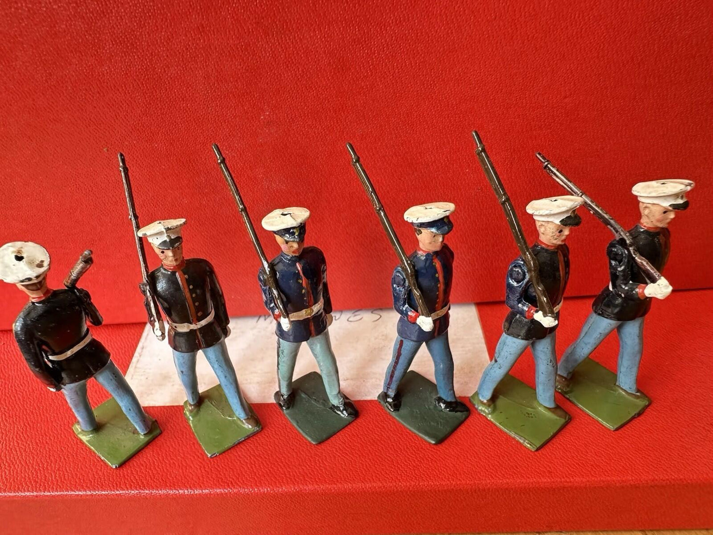 W Britains Post War 1948 Set 228 U.S. Marines with White Caps Original Paint