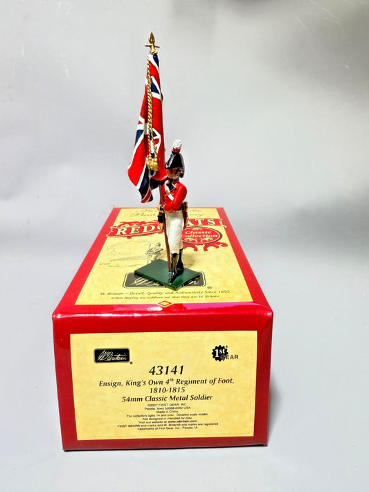 W.Britains #43141 REDCOATS ENSIGN kings own 4th reg of foot 1810 NOS