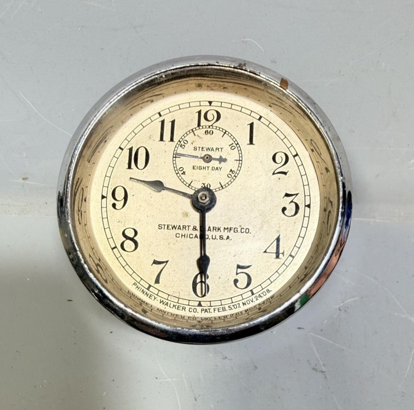 SETH THOMAS STEWART & CLARK, PHINNEY WALKER  CAR CLOCK Vintage Ford Model T