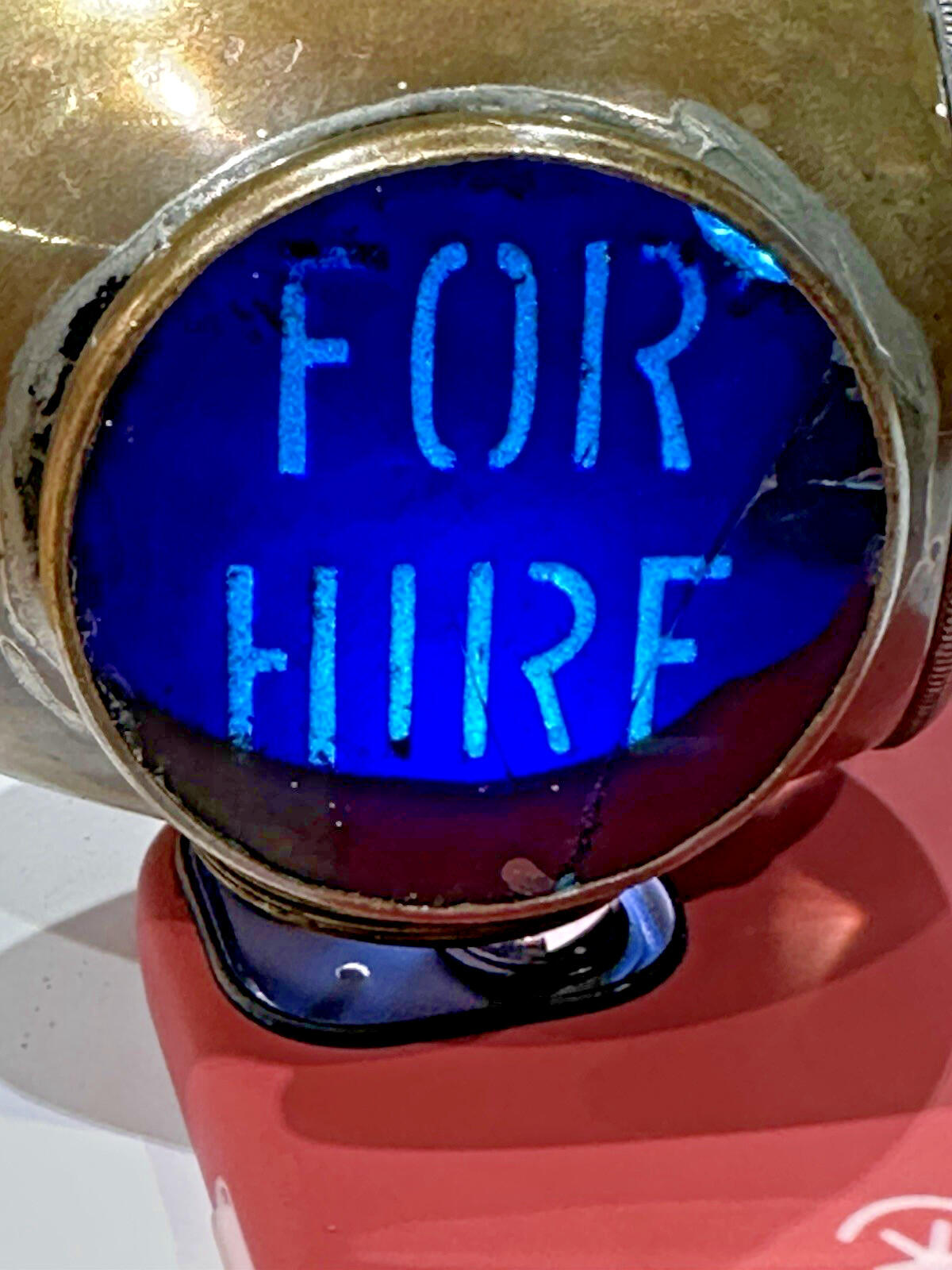 DUCO Taxi “Cab For Hire” diver’s-helmet light by Brown Brothers (brass, 1930s)