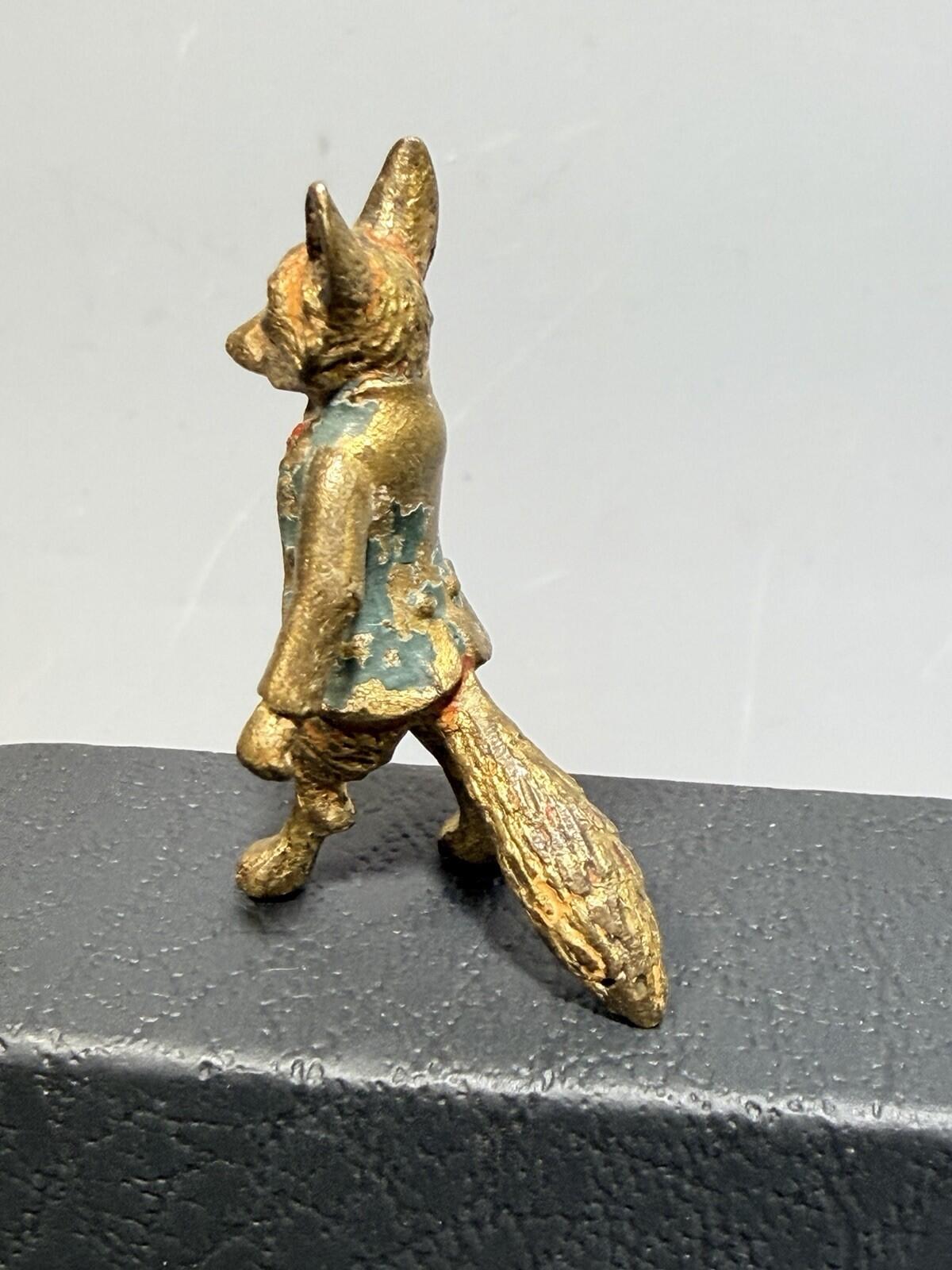 Mr. Tod Fox Miniature Cold Painted Bronze Figure - Unsigned - Beatrix Potter