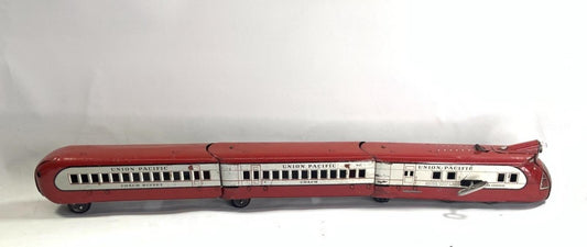 MARX M10000 TIN UNION PACIFIC TRAIN CARS Original Paint Working Clockwork