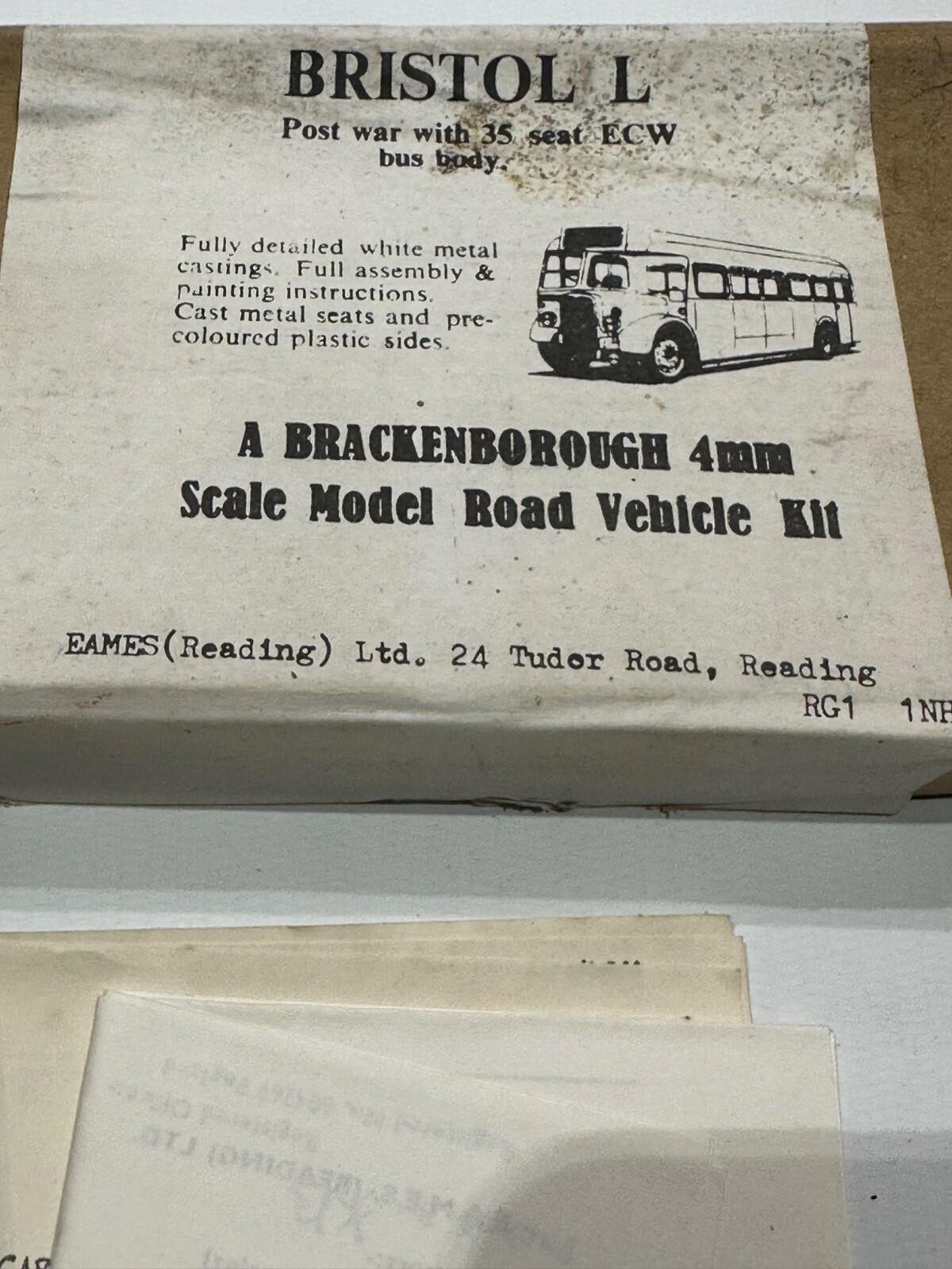 1/76 bus kit Bristol L post war ECW BY BRACKENBOROUGH EAMES WHITE METAL