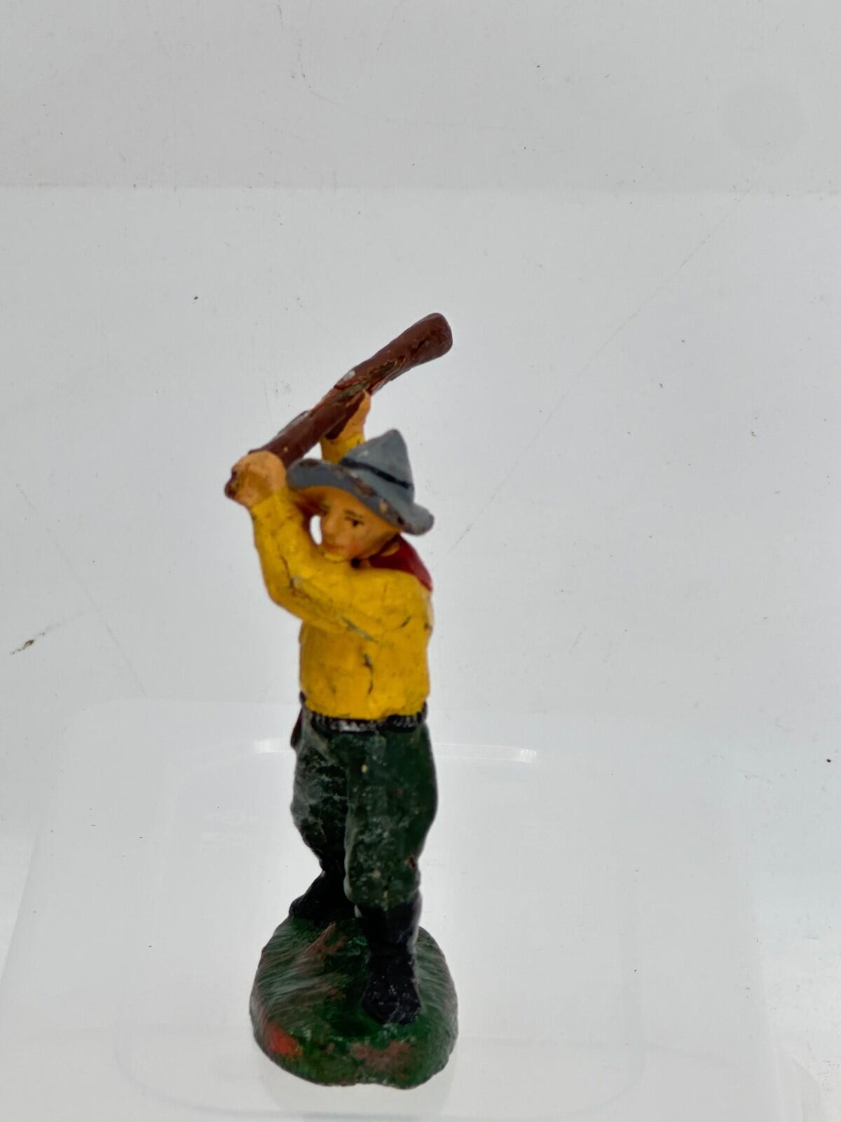 Elastolin Hausser German composite cowboy with swinging club 6965 7CM SCALE