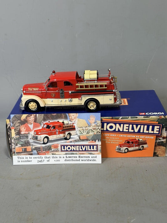 CORGI LIONELVILLE SEAGRAVE 70TH ANNIVERSARY FIRE ENGINE Mint In Box