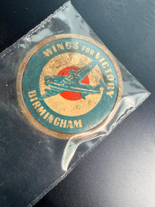 ww2 BIRMINGHAM WINGS FOR VICTORY FUNDRAISING PIN BADGE RARE